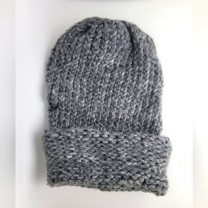 Hand Crafted Women's Mixed Gray Knit Beanie NEW